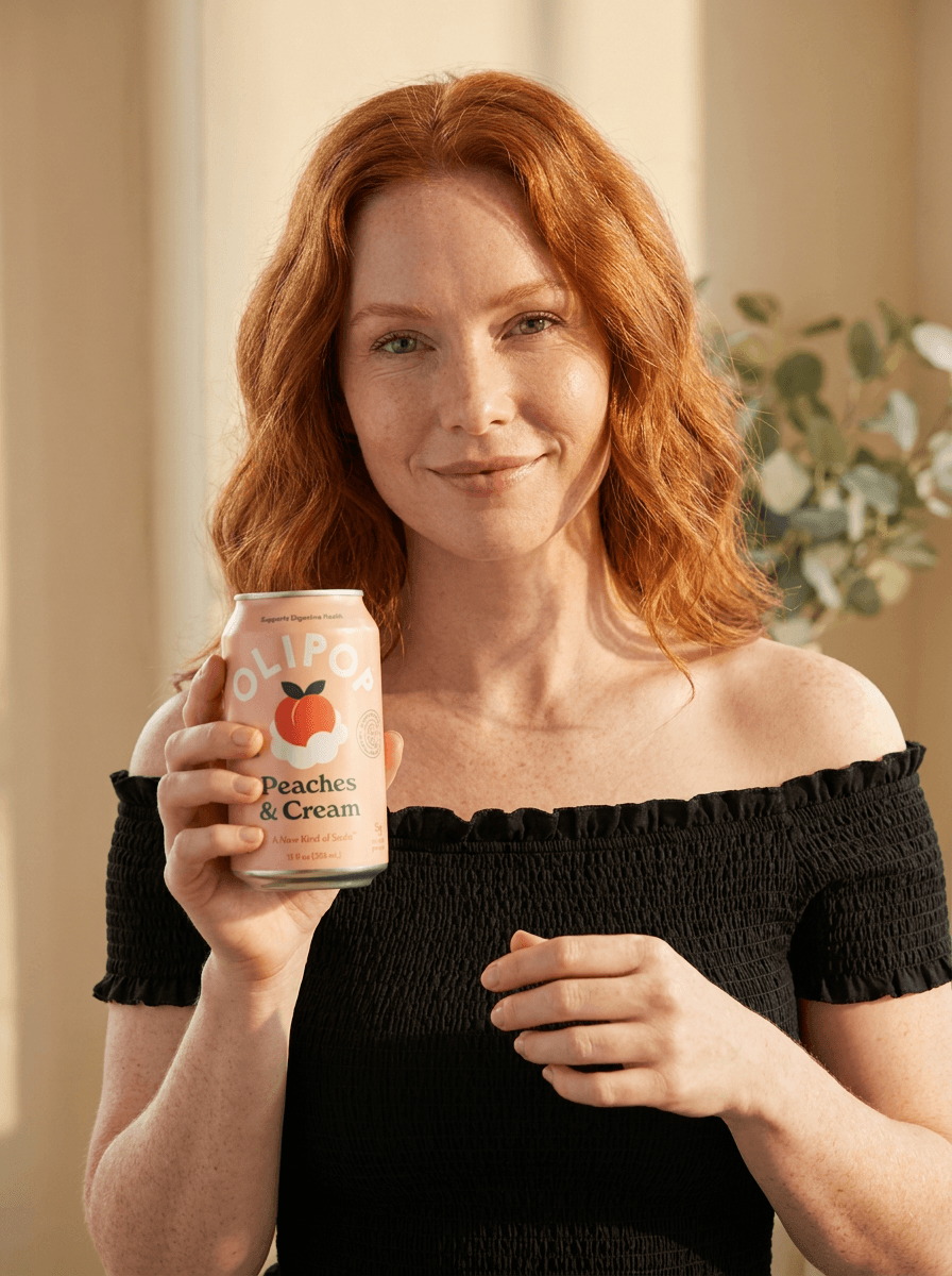 AI model holding the product in a casual UGC-style photo generated by NovaBrand Model Studio