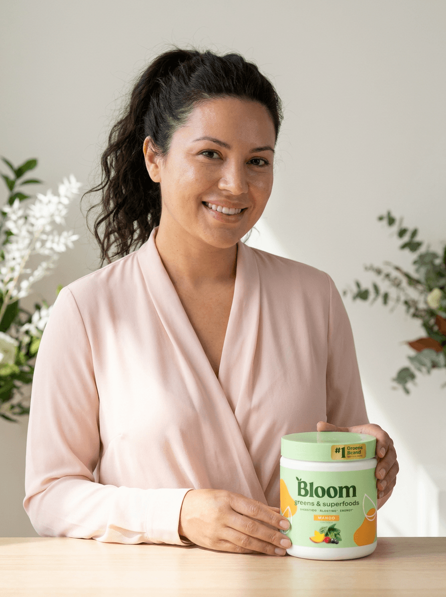 AI model posing with the product in a premium editorial photo generated by NovaBrand Model Studio