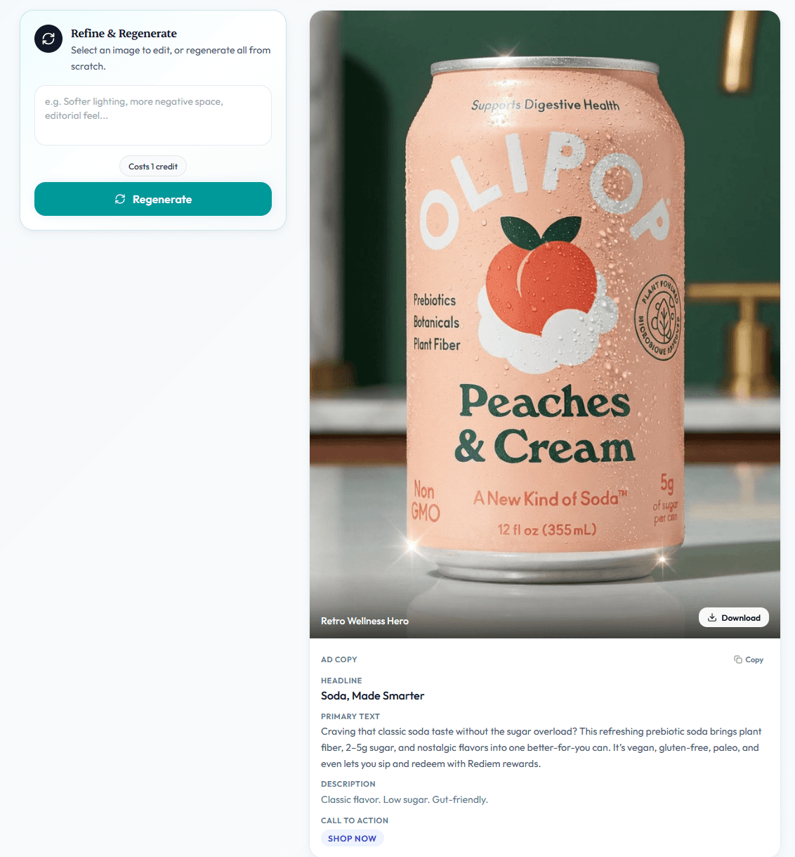 Get product images & ad copy